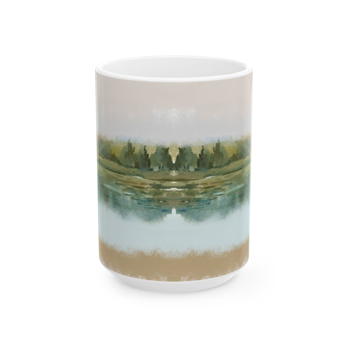 Misty Wetland at Dawn Ceramic Mug