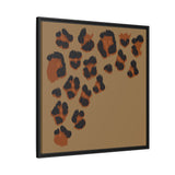 Leopard Print Framed Canvas Art — Rustic Brown Animal Spot Wall Decor