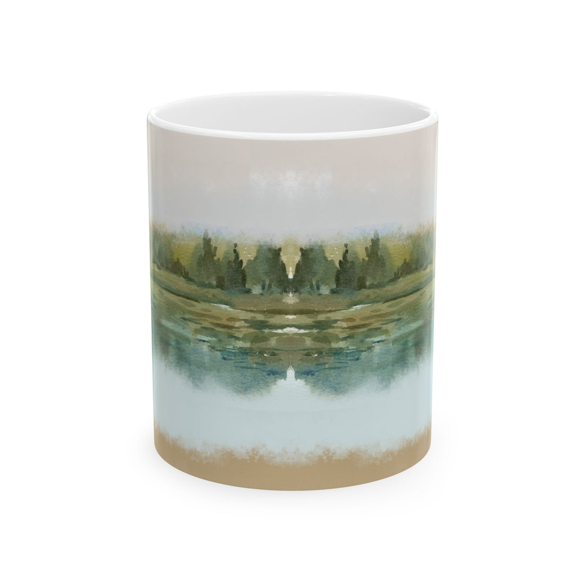 Misty Wetland at Dawn Ceramic Mug
