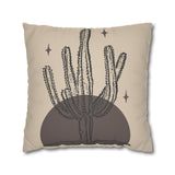 Desert Stillness Cactus Pillowcase – Neutral Earth-Tone Decorative Cushion Cover