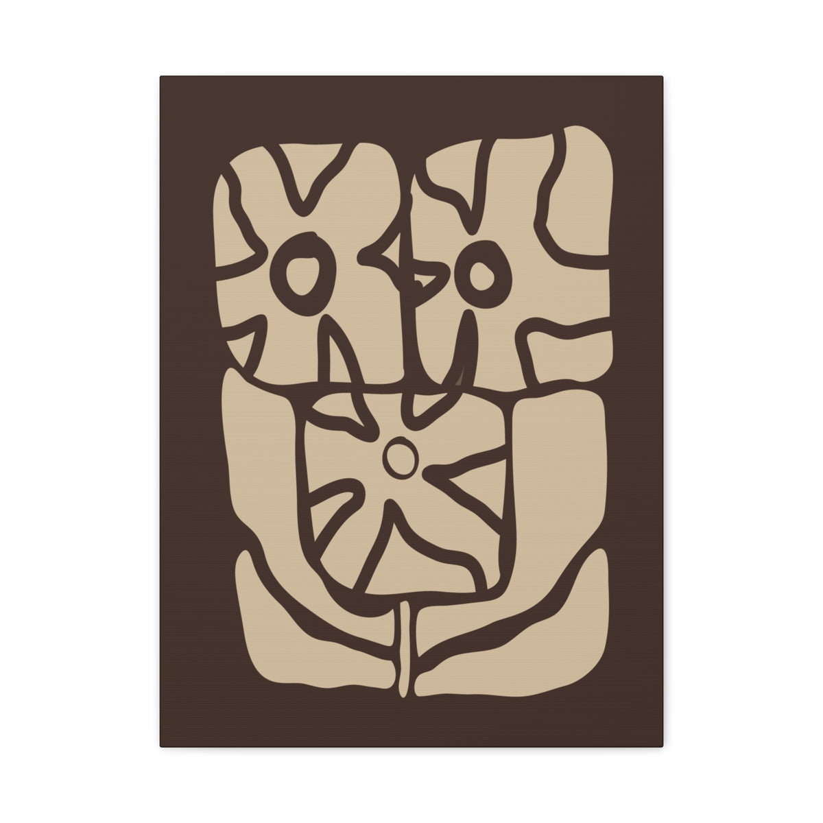 Earthen Bloom Wall Art - Abstract Botanical Wall Art in Warm Earth Tones