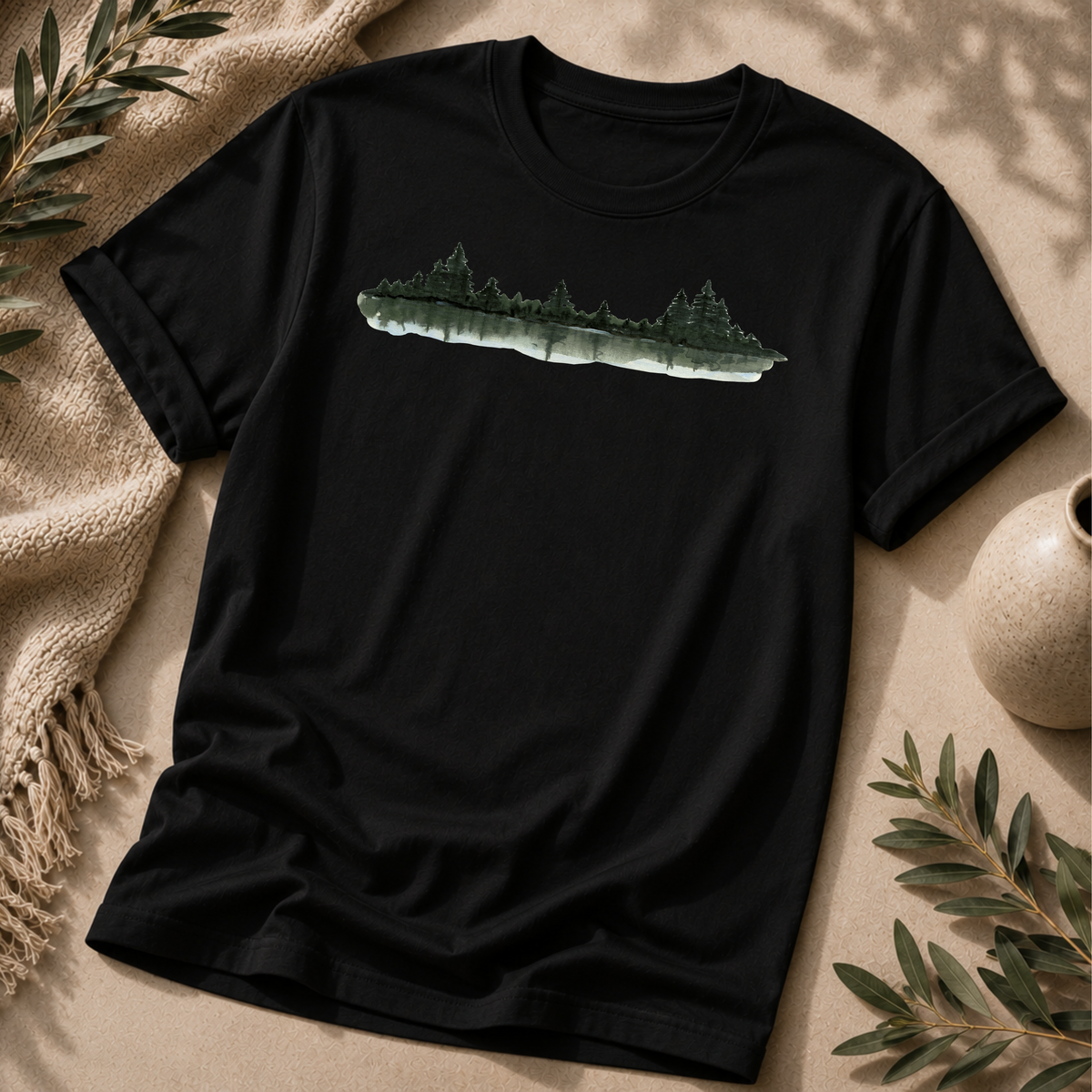 Misty Forest Lake Tee T-Shirt