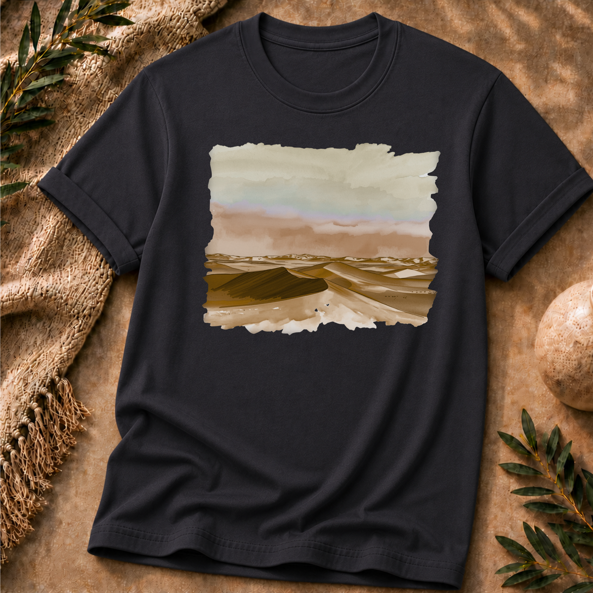 Desert Dunes Horizon Tee — Watercolor Landscape T-Shirt