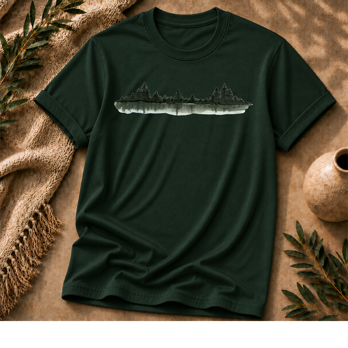 Misty Forest Lake Tee T-Shirt