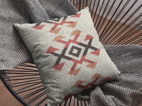 Southwestern Aztec Pattern Throw Pillowcase — Rustic Geometric Accent