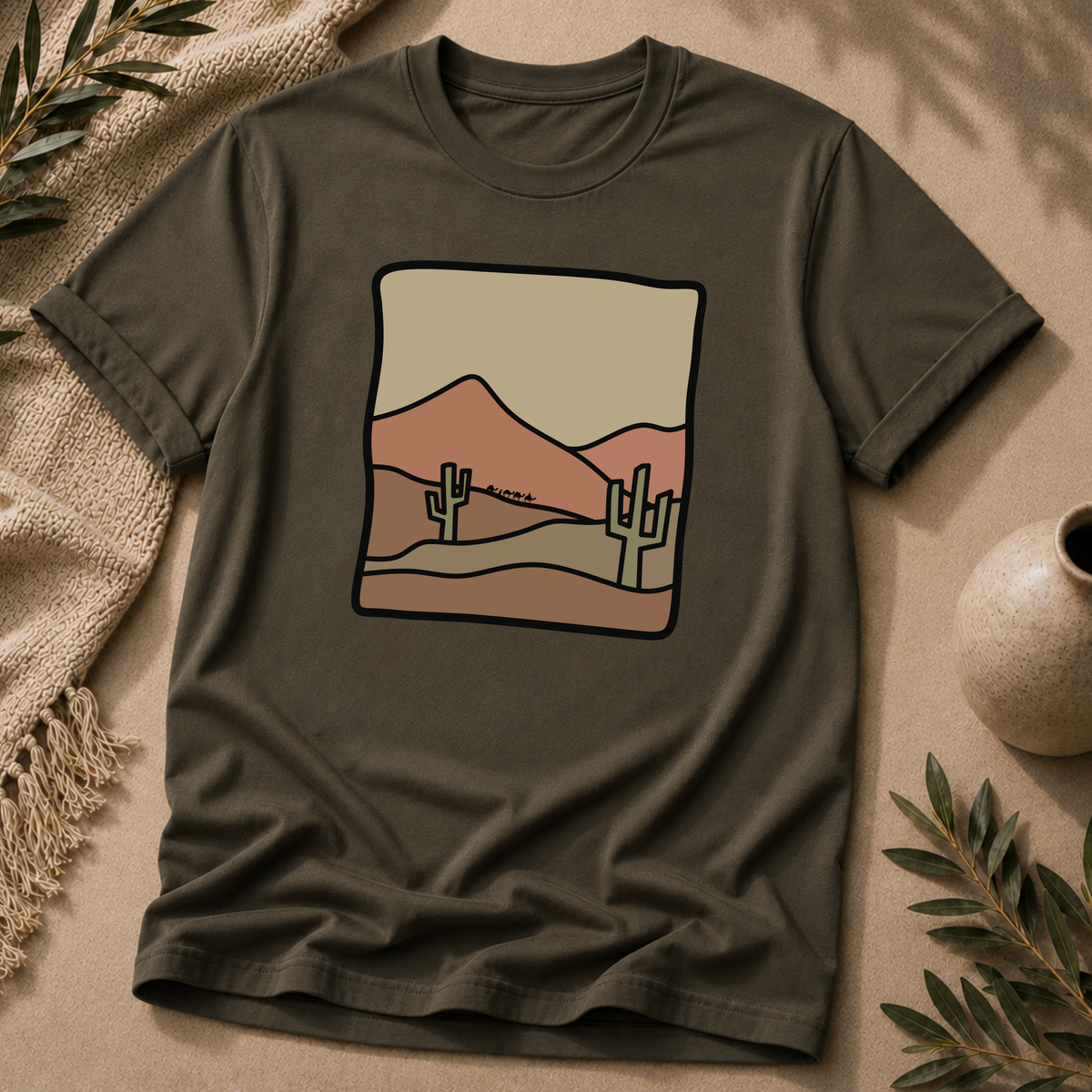 Desert Scene T‑Shirt — Southwestern Cactus Landscape Tee