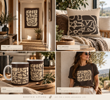 Earthen Bloom Pillow Cover - Neutral Abstract Floral Decorative Cushion Cover