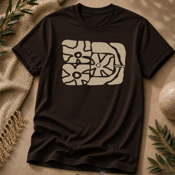 Earthen Bloom Graphic Tee - Nature-Inspired Abstract Floral T-Shirt