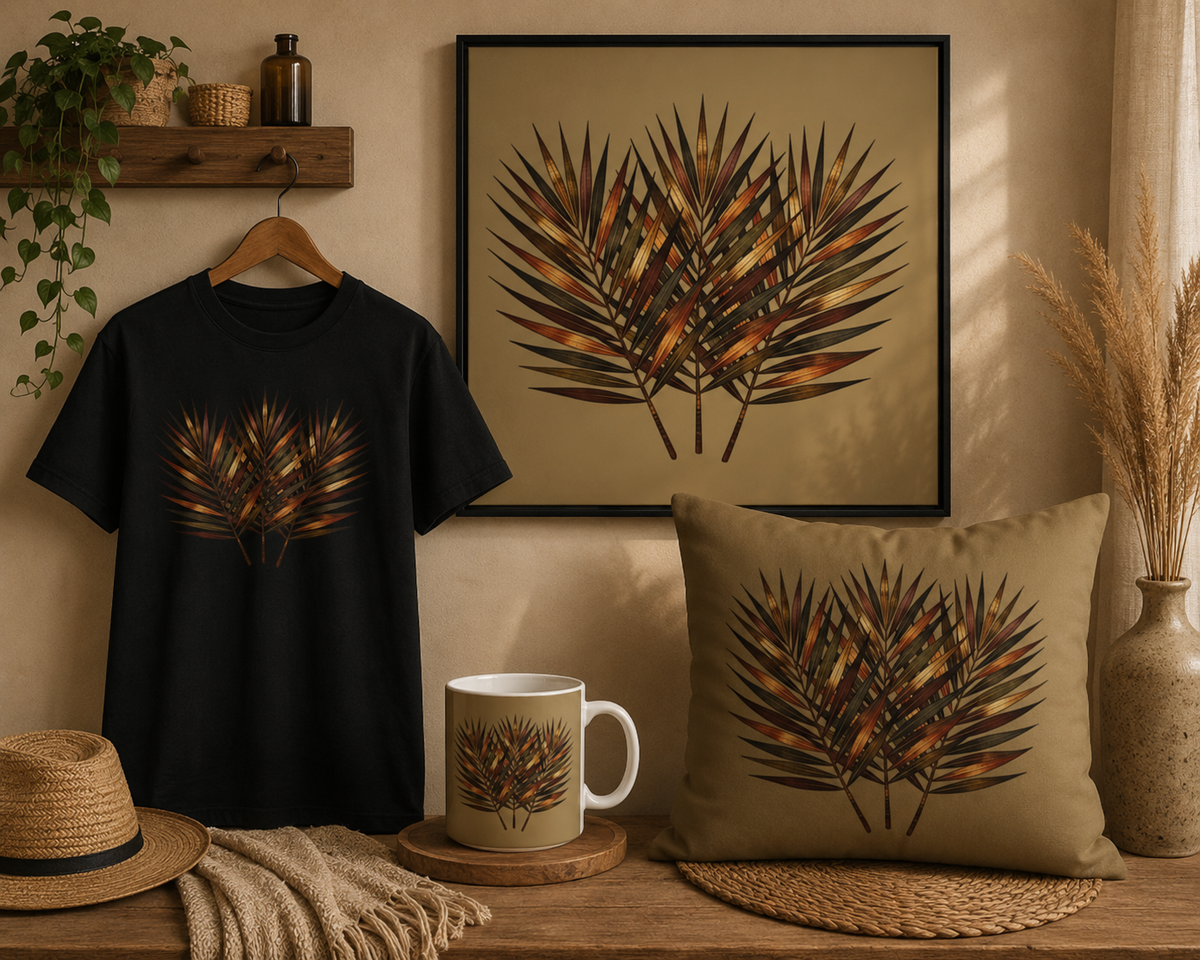 Desert Palm - Sunlit Fronds Wall Art (Framed)