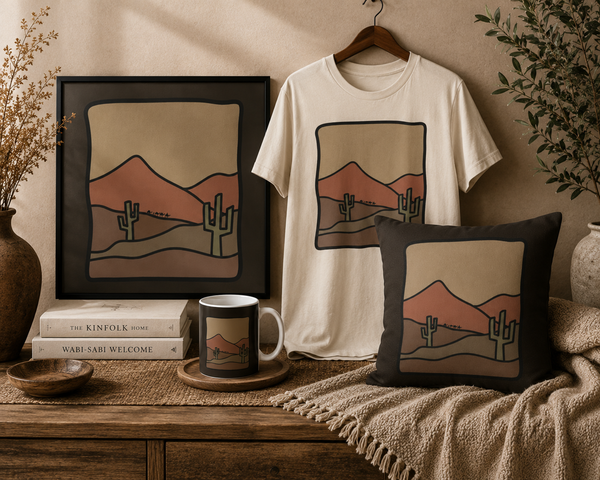 Desert Scene T‑Shirt — Southwestern Cactus Landscape Tee