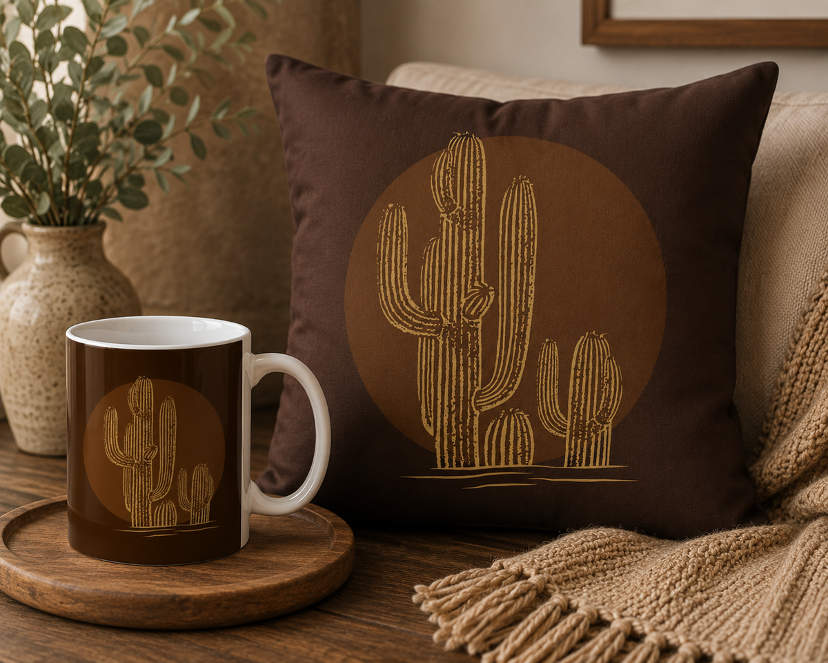 Desert Sun Saguaro Ceramic Mug