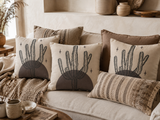 Desert Stillness Cactus Pillowcase – Neutral Earth-Tone Decorative Cushion Cover