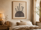 Desert Stillness Cactus Wall Art – Neutral Desert Botanical Print