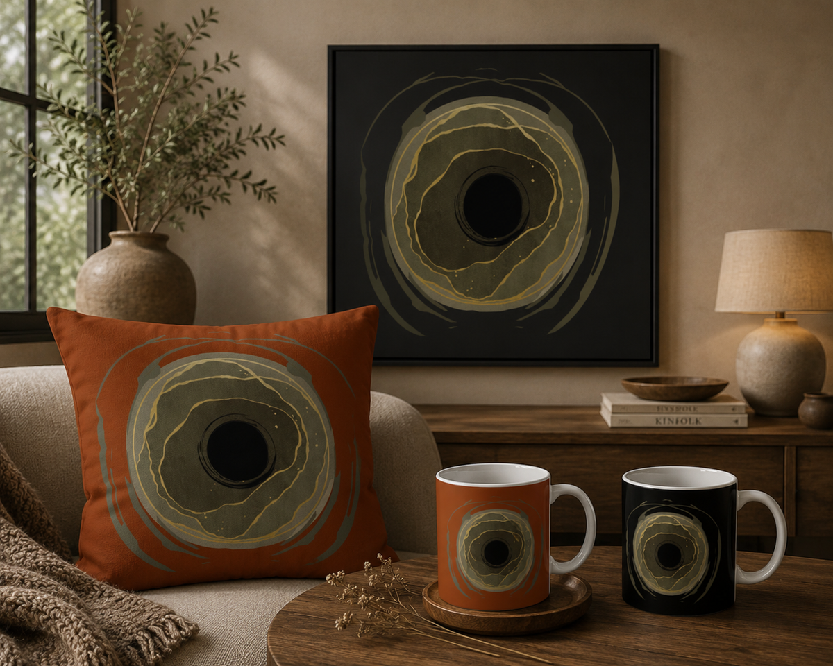 Earth Core Matte  Wall Art — Black (Framed)