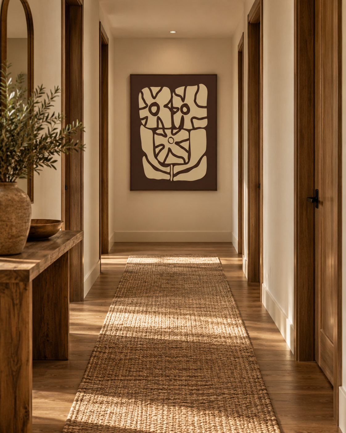 Earthen Bloom Wall Art - Abstract Botanical Wall Art in Warm Earth Tones
