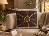 Earthen Bloom Pillow Cover - Warm Neutral Abstract Cushion Cover