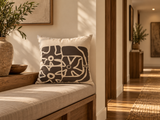 Earthen Bloom Pillow Cover - Neutral Abstract Floral Decorative Cushion Cover