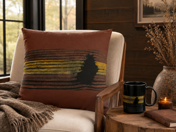Earthbound Lines Black Ceramic Mug
