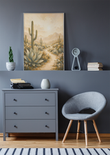 Golden Stillness Desert Succulent Canvas