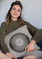 Pillow - Grey to Black Circles Design