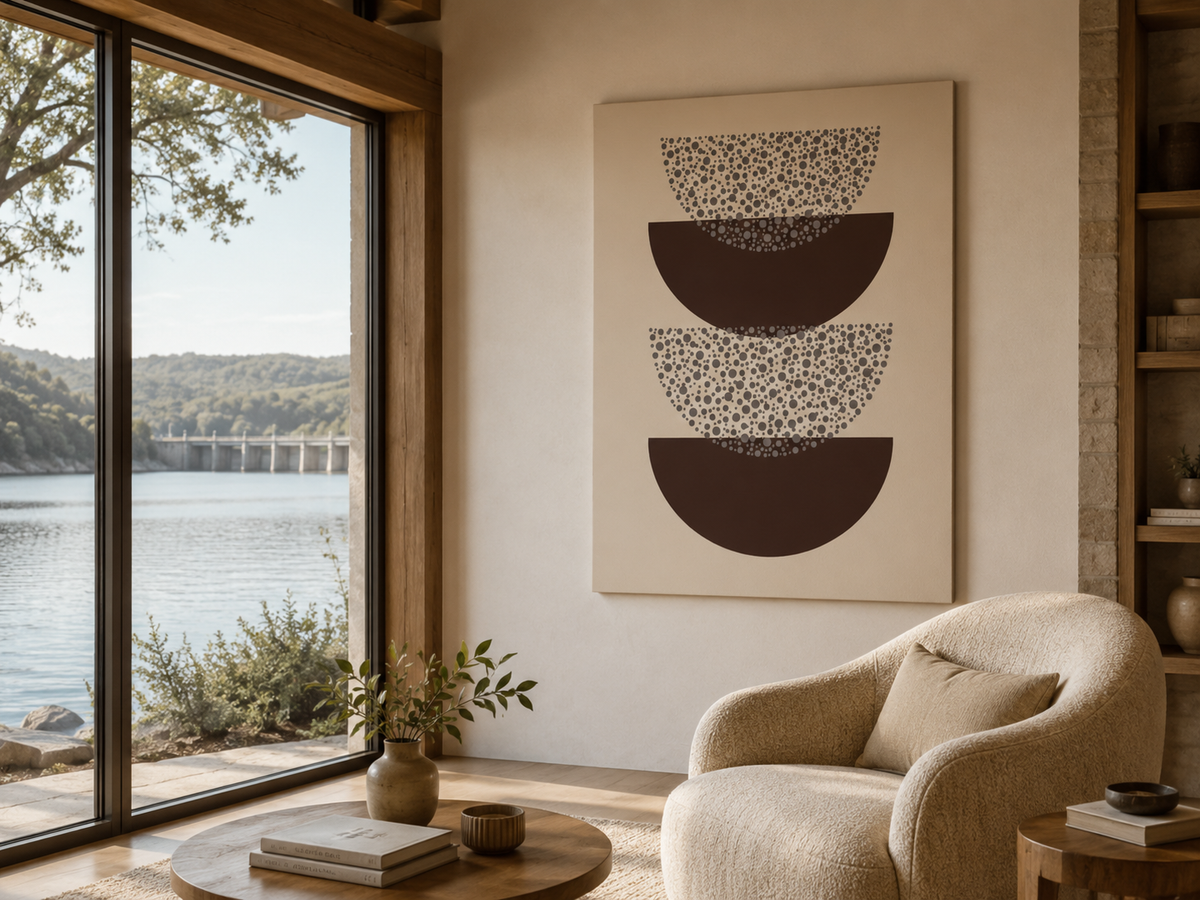 Grounded Rhythm Wall Art - Neutral Abstract Geometric Canvas