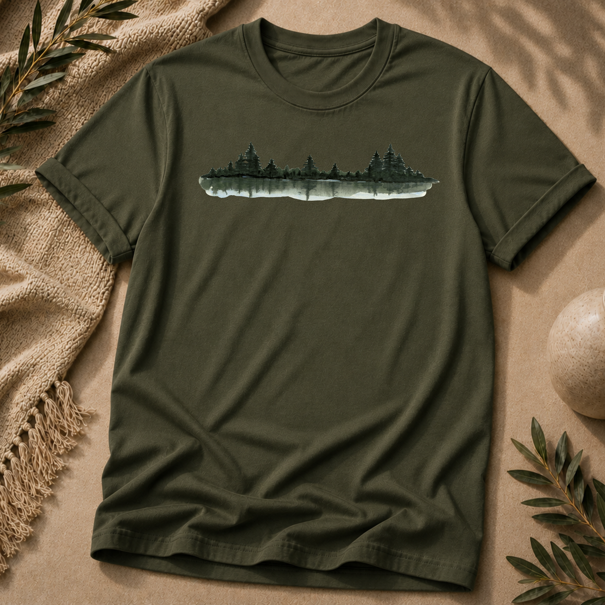 Misty Forest Lake Tee T-Shirt