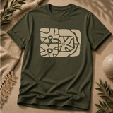 Earthen Bloom Graphic Tee - Nature-Inspired Abstract Floral T-Shirt