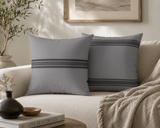 Minimal Gray Striped Square Pillow