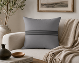 Minimal Gray Striped Square Pillow