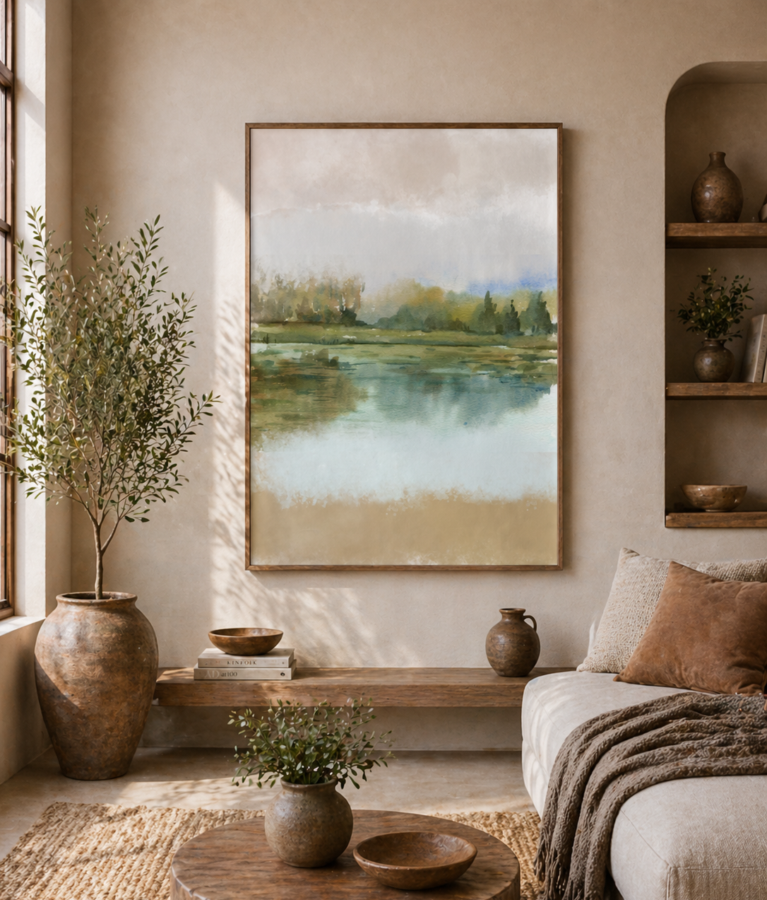 Misty Wetland at Dawn (Framed)