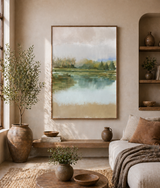 Misty Wetland at Dawn (Framed)