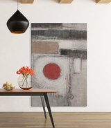 Abstract Red Circle Matte Canvas Wall Art