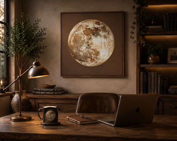 Moonlit Earth | Full Moon Canvas Wall Art