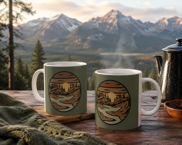 Mountain Passage Mug - Earthy Mountain Landscape Coffee Mug
