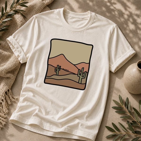 Desert Scene T‑Shirt — Southwestern Cactus Landscape Tee