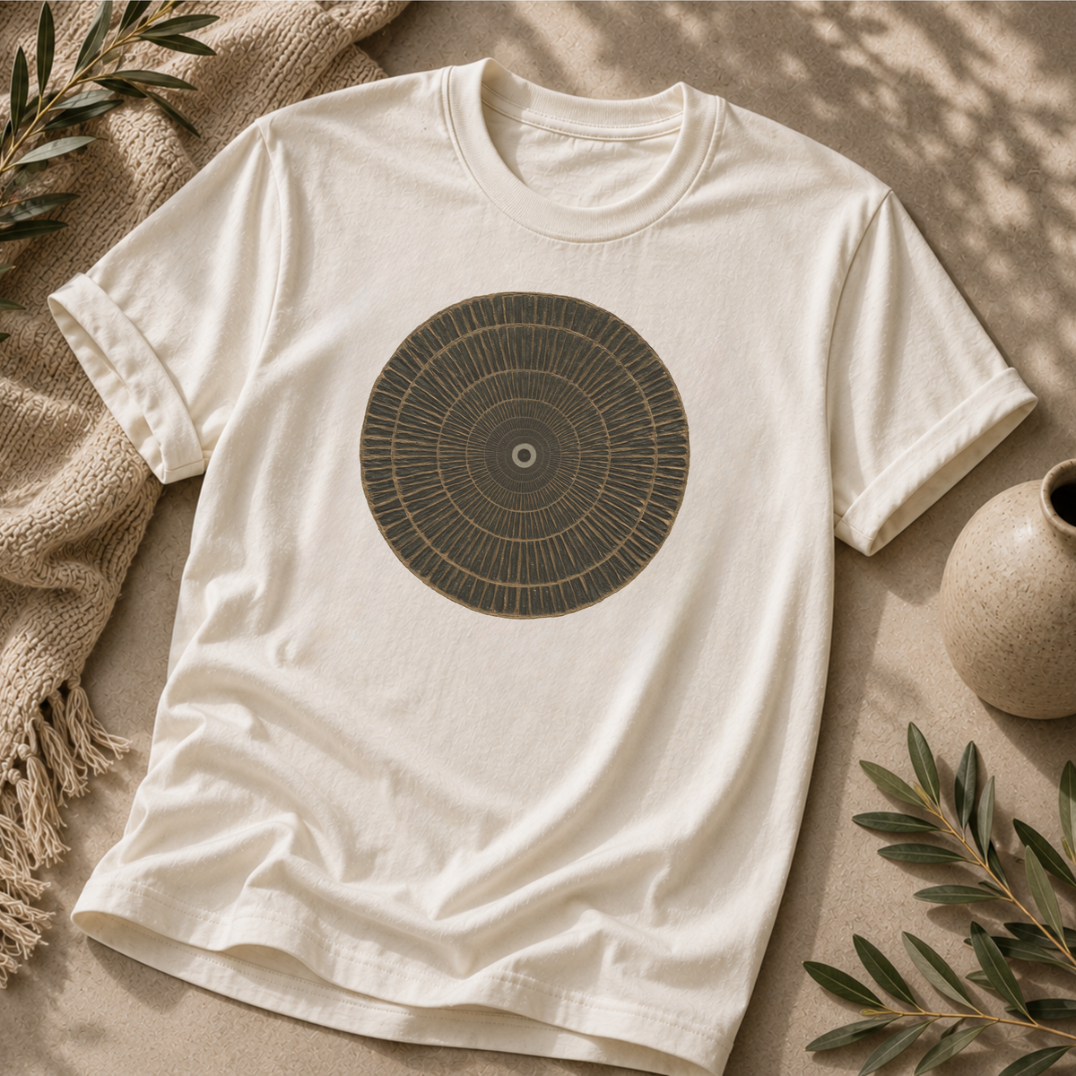 Wood Grain Mandala T‑Shirt