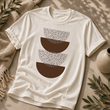 Grounded Rhythm Graphic Tee - Earth Tone Abstract Geometric T-Shirt