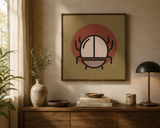 Minimalist Scarab Beetle Canvas Art - Modern Desert Tones, Stretched Matte Wall Decor