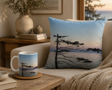Serene Nature Faux Suede Square Pillowcase