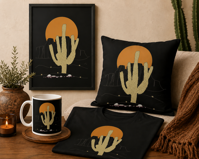 Desert Sunset Cactus Tee