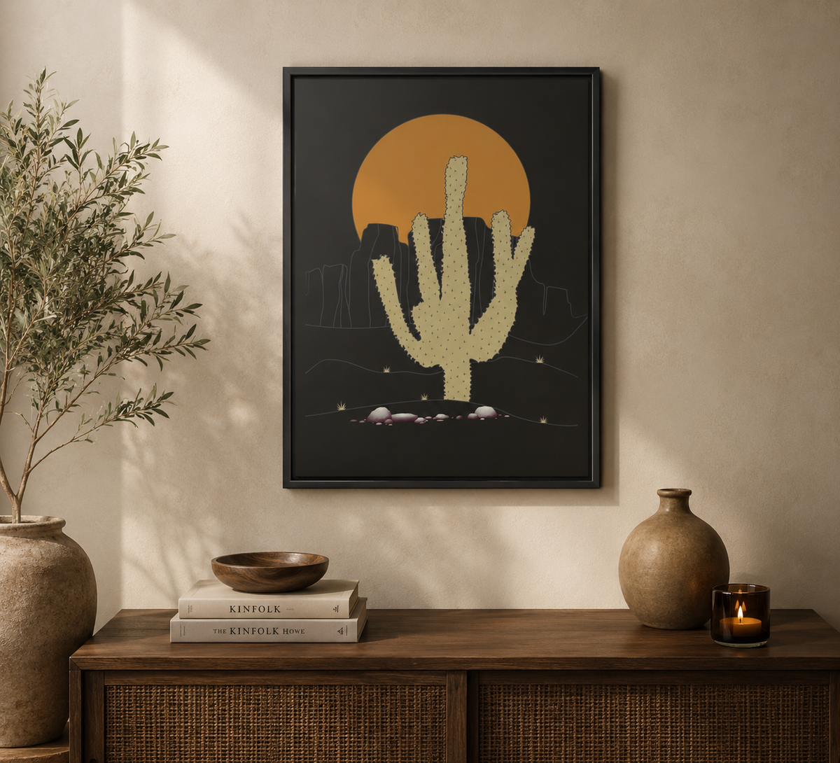 Desert Sunset Matte Canvas Print (Framed)