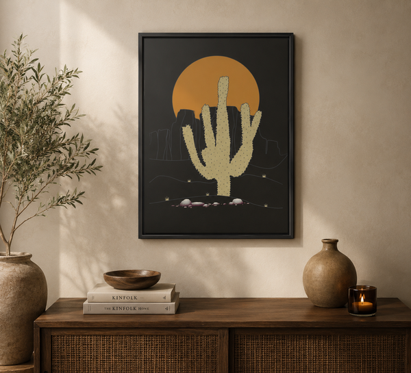 Desert Sunset Matte Canvas Print (Framed)