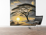 Sunset Savannah Acacia Canvas Print