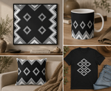 Tribal Diamond Wall Art Matte Canvas Print (Framed)