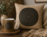 Wood Grain Mandala Ceramic Mug