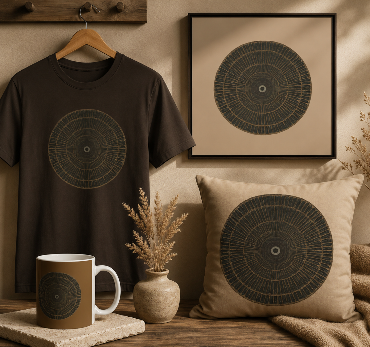 Wood Grain Mandala  Canvas